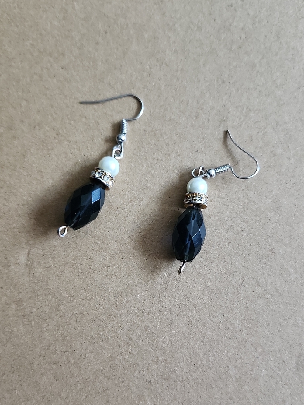 Elegant Blue Faceted Bead and Pearl Drop Earrings - Women Jewelry